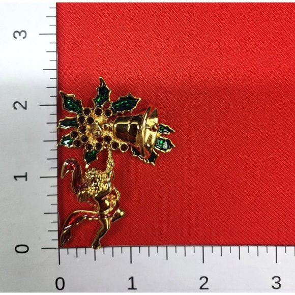 Vintage Christmas Pins/ Brooch Set of 2  Christmas Angel Bell & Candy Vane Pins - Picture 8 of 11